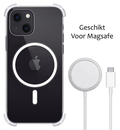 Forterra iPhone 15 Hoesje Geschikt voor Magsafe Backcover Shockproof - Transparant