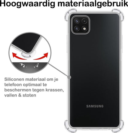 Forterra Samsung A22 4G Hoesje Shockproof Backcover Siliconen - Transparant