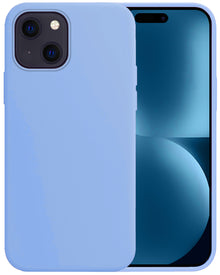 Forterra iPhone 15 Hoesje Siliconen Backcover Lichtgewicht - Lichtblauw