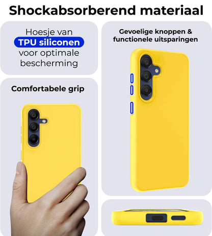 Forterra Samsung A15 Hoesje Siliconen Backcover Lichtgewicht - Geel