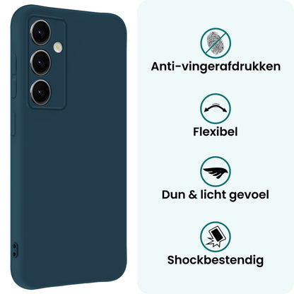 Forterra Samsung S25 FE Hoesje Siliconen Backcover Lichtgewicht - Donkerblauw