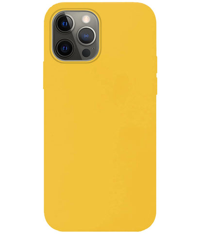 Forterra iPhone 14 Pro Max Hoesje Siliconen Backcover Lichtgewicht - Geel
