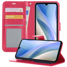 Forterra Samsung A15 Hoesje Bookcase Cover met Kaarthouder - Donkerroze