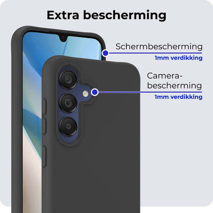 Forterra Samsung A15 Hoesje Siliconen Backcover Lichtgewicht - Zwart