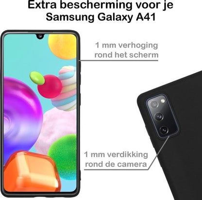 Forterra Samsung A41 Hoesje Siliconen Backcover Lichtgewicht - Zwart