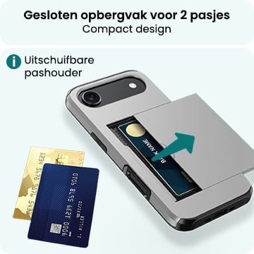 Forterra iPhone Air Hoesje Kaarthouder Hard Case Shockproof - Grijs
