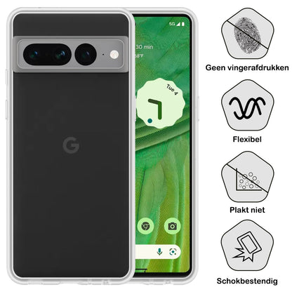 Forterra Google Pixel 7 Pro Hoesje Siliconen Backcover Lichtgewicht - Transparant