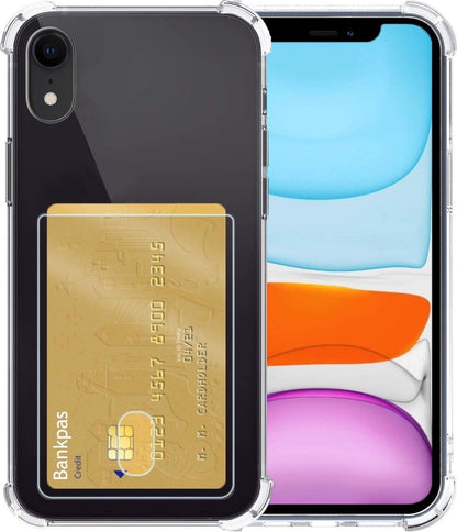 Forterra iPhone XR Hoesje Kaarthouder Backcover Shockproof - Transparant