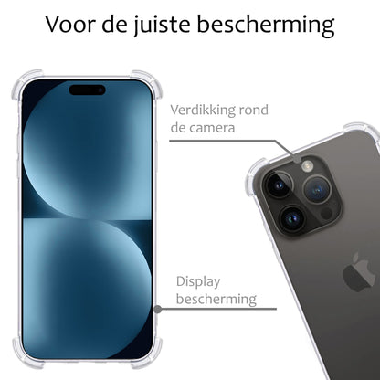 Forterra iPhone 15 Pro Max Hoesje Shockproof Backcover Siliconen - Transparant