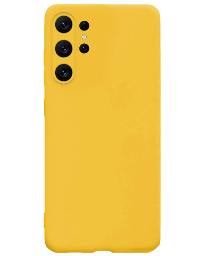 Forterra Samsung S23 Ultra Hoesje Siliconen Backcover Lichtgewicht - Geel