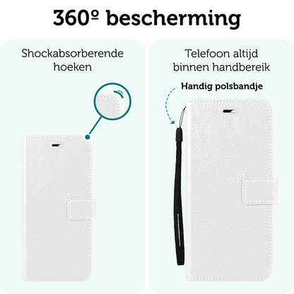 Forterra Samsung A16 Hoesje Bookcase Cover met Kaarthouder - Wit
