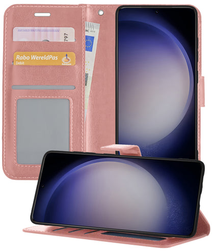Forterra Samsung S23 Hoesje Bookcase Cover met Kaarthouder - Rosé goud