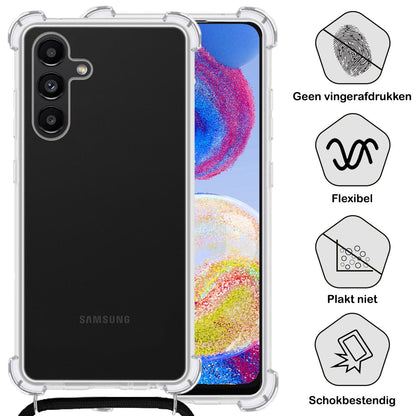 Forterra Samsung A04s Hoesje met Koord Backcover Shockproof - Transparant