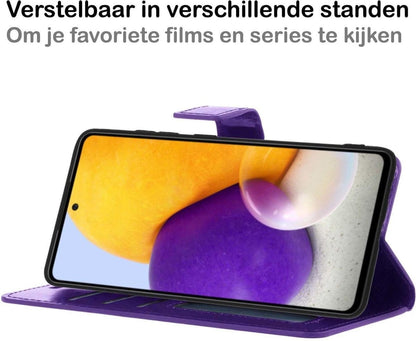 Forterra Samsung A72 5G Hoesje Bookcase Cover met Kaarthouder - Paars