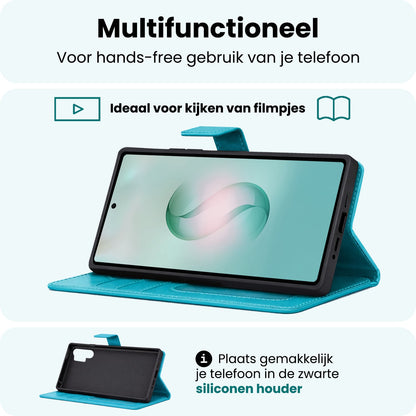 Forterra Samsung S26 Ultra Hoesje Bookcase Cover met Kaarthouder - Turquoise