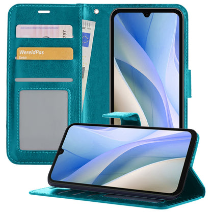 Forterra Samsung A15 Hoesje Bookcase Cover met Kaarthouder - Turquoise