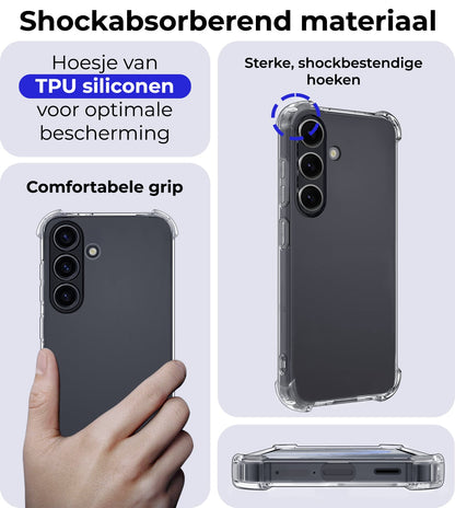 Forterra Samsung S24 Hoesje Shockproof Backcover Siliconen - Transparant