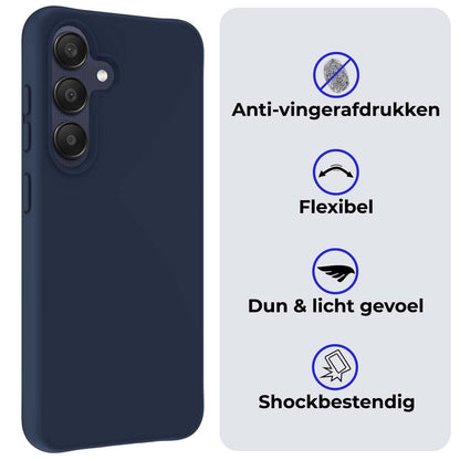 Forterra Samsung A25 Hoesje Siliconen Backcover Lichtgewicht - Donkerblauw