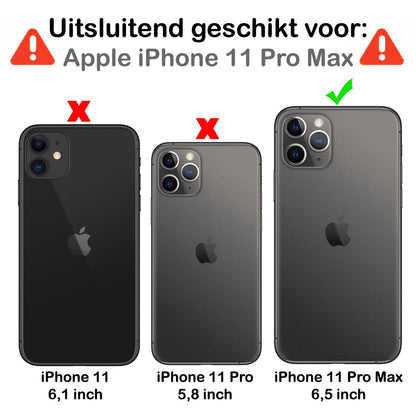 Forterra iPhone 11 Pro Max Hoesje Bookcase Cover met Kaarthouder - Donkerblauw