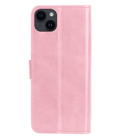 Forterra iPhone 15 Plus Hoesje Bookcase Cover met Kaarthouder - Lichtroze