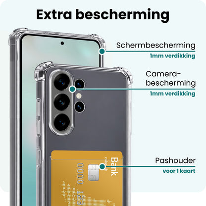 Forterra Samsung S26 Ultra Hoesje Kaarthouder Backcover Shockproof - Transparant
