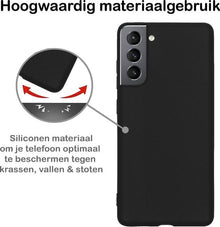 Forterra Samsung S21 Hoesje Siliconen Backcover Lichtgewicht - Zwart