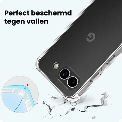 Forterra Google Pixel 10a Hoesje met Koord Backcover Shockproof - Transparant
