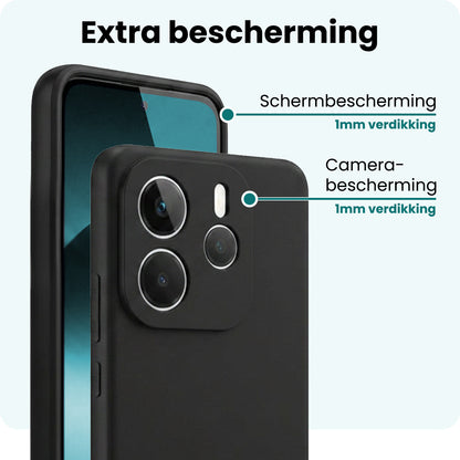 Forterra Xiaomi Redmi Note 14 5G Hoesje Siliconen Backcover Lichtgewicht - Zwart