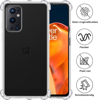Forterra OnePlus 9 Pro Hoesje Shockproof Backcover Siliconen - Transparant