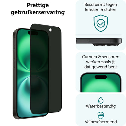 Forterra iPhone 16 Plus Screenprotector Gehard Glas - Privacy