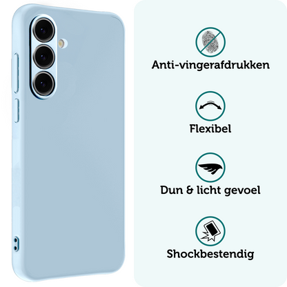 Forterra Samsung S24 FE Hoesje Siliconen Backcover Lichtgewicht - Lichtblauw