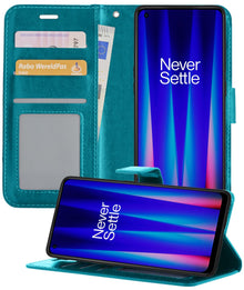 Forterra OnePlus Nord CE 2 Hoesje Bookcase Cover met Kaarthouder - Turquoise