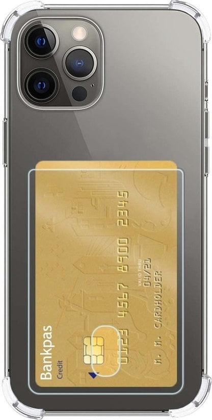 Forterra iPhone 12 Pro Hoesje Kaarthouder Backcover Shockproof - Transparant