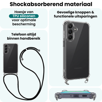 Forterra Samsung A27 Hoesje met Koord Backcover Shockproof - Transparant
