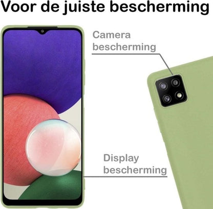 Forterra Samsung A22 5G Hoesje Siliconen Backcover Lichtgewicht - Groen