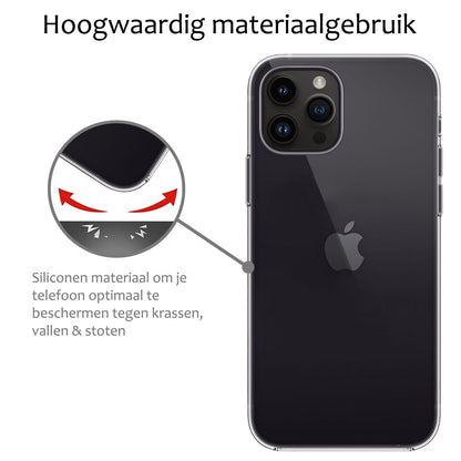 Forterra iPhone 15 Pro Max Hoesje Siliconen Backcover Lichtgewicht - Transparant