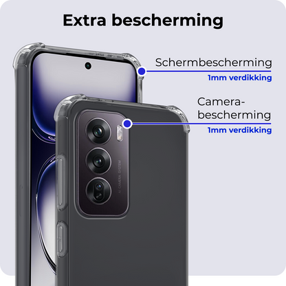 Forterra OPPO Reno 12 Pro Hoesje Shockproof Backcover Siliconen - Transparant