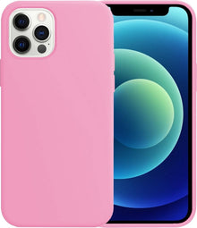 Forterra iPhone 12 Pro Hoesje Siliconen Backcover Lichtgewicht - Lichtroze