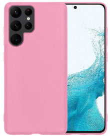 Forterra Samsung S22 Ultra Hoesje Siliconen Backcover Lichtgewicht - Lichtroze