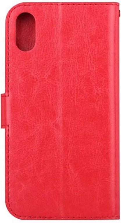 Forterra iPhone X Hoesje Bookcase Cover met Kaarthouder - Rood