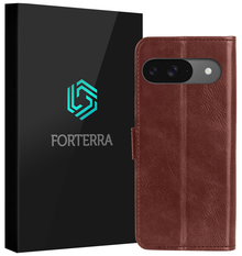 Forterra Google Pixel 10 Hoesje Bookcase Cover met Kaarthouder - Bruin