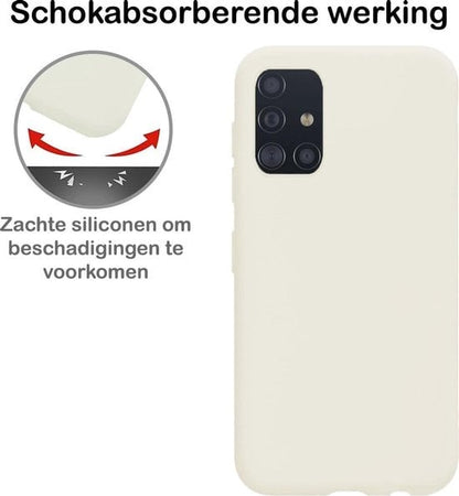 Forterra Samsung A71 Hoesje Siliconen Backcover Lichtgewicht - Wit
