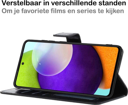 Forterra Samsung A52 5G Hoesje Bookcase Cover met Kaarthouder - Zwart