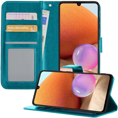 Forterra Samsung A32 5G Hoesje Bookcase Cover met Kaarthouder - Turquoise