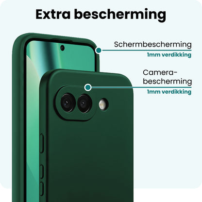 Forterra Google Pixel 10a Hoesje Siliconen Backcover Lichtgewicht - Donkergroen