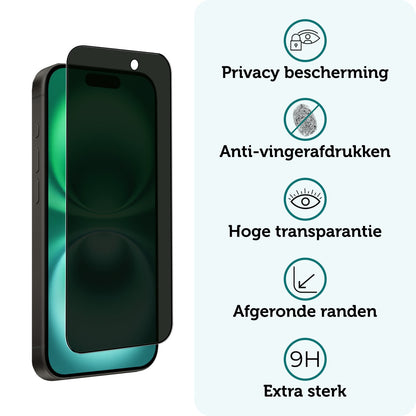 Forterra iPhone 16 Plus Screenprotector Gehard Glas - Privacy