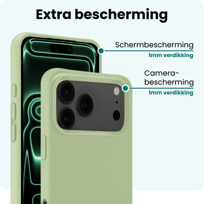 Forterra iPhone 17 Pro Max Hoesje Siliconen Backcover Lichtgewicht - Groen