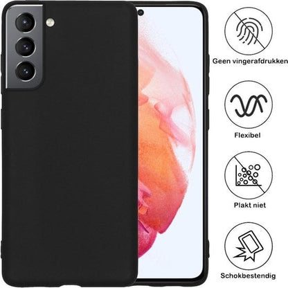Forterra Samsung S21 Hoesje Siliconen Backcover Lichtgewicht - Zwart