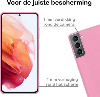 Forterra Samsung S21 Plus Hoesje Siliconen Backcover Lichtgewicht - Lichtroze
