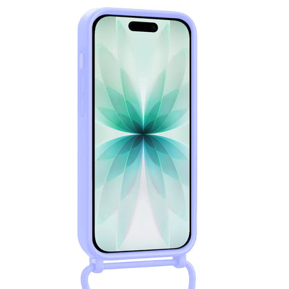 Forterra iPhone 17 Hoesje Met Telefoonkoord en Pasjeshouder Siliconen - Lila